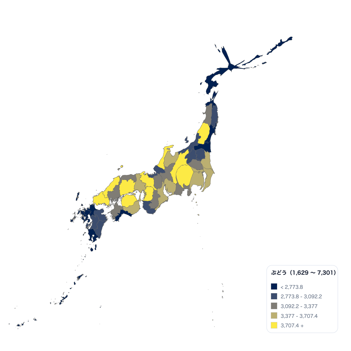 日本地図カルトグラム