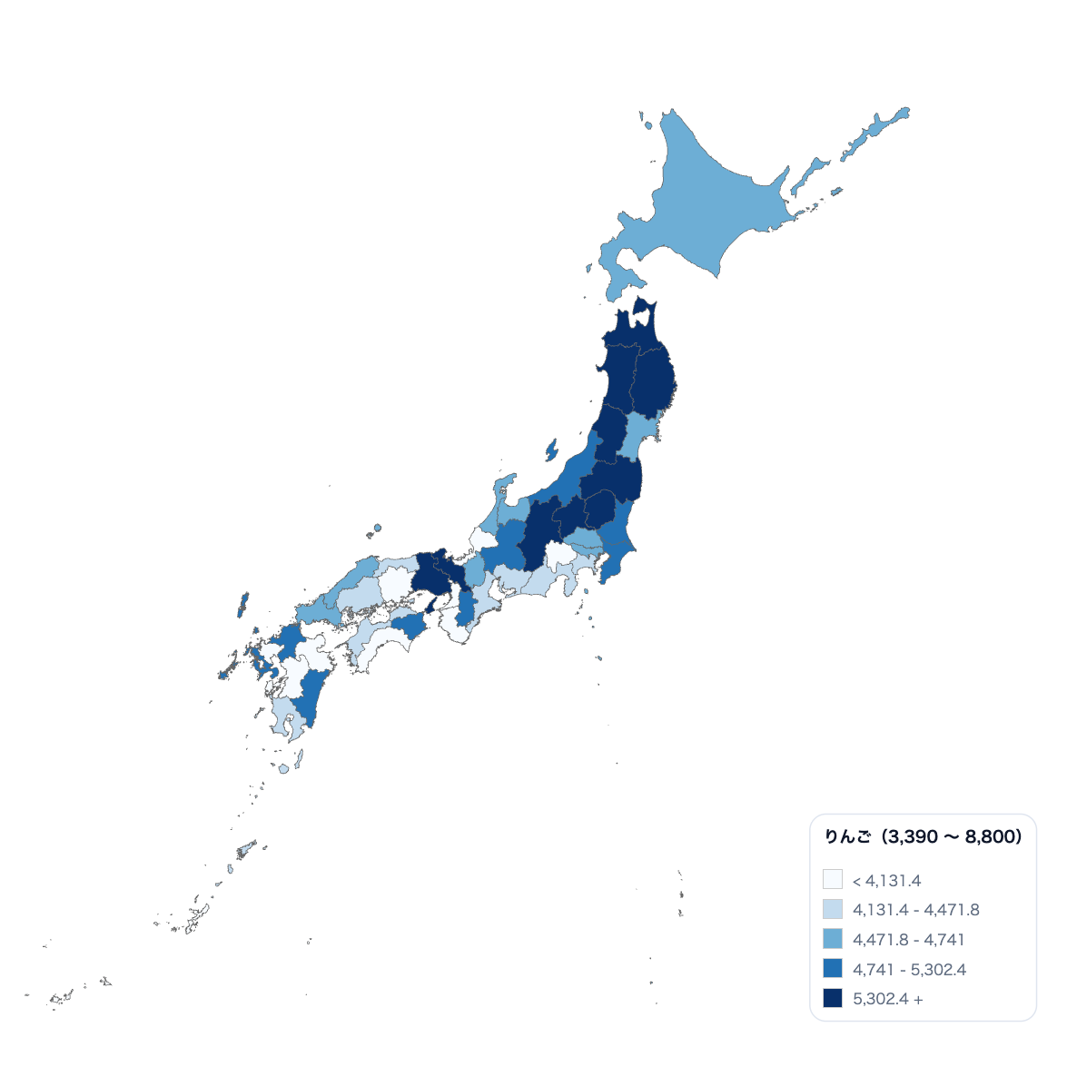 日本地図コロプレス